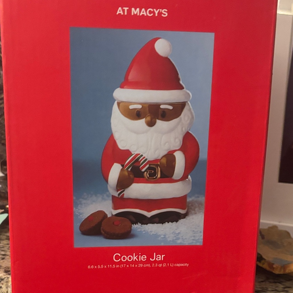 NWT $80 Huge Santa Cookie Jar ~ Holiday Lane by Macy’s ~ New in Box
